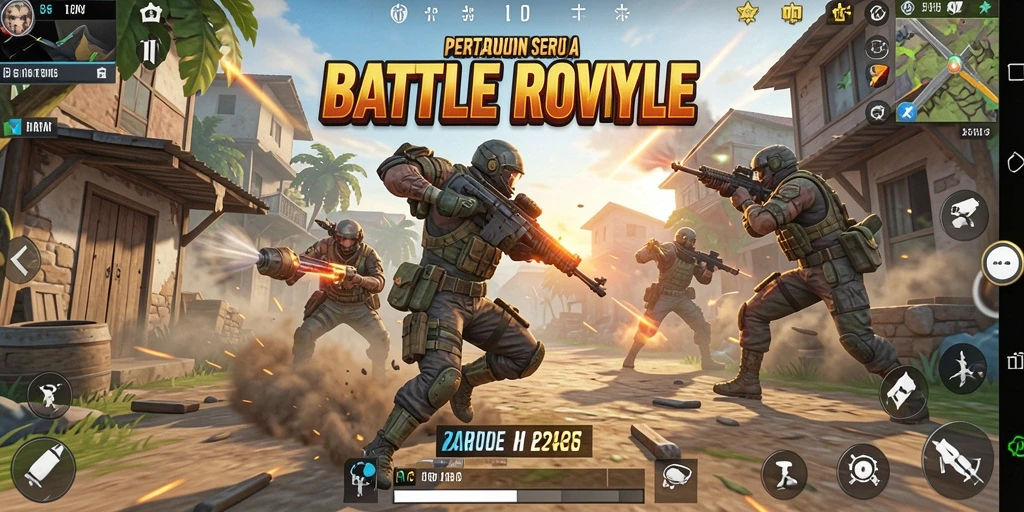 Tangkapan layar gameplay 234E dengan aksi seru Battle Royale.