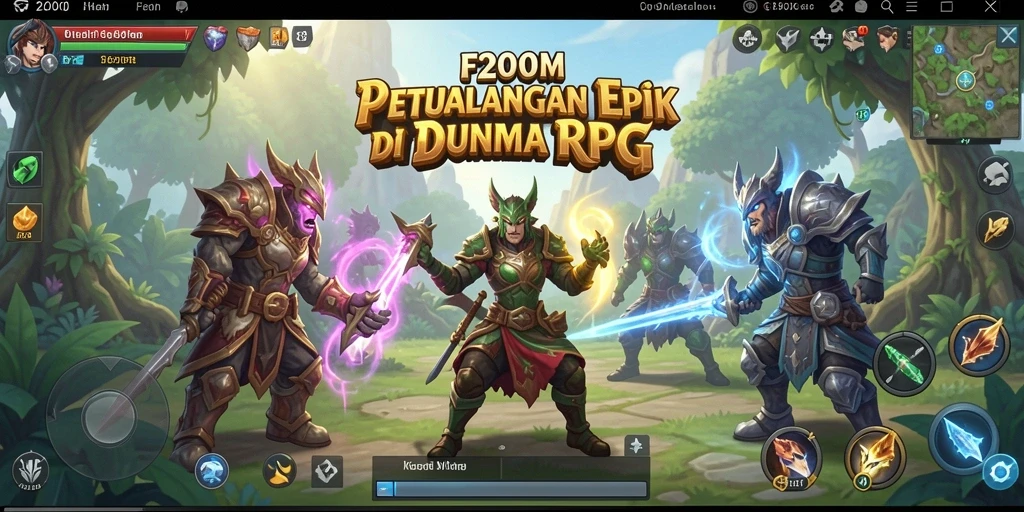 Gameplay RPG F200M yang penuh aksi dan petualangan.