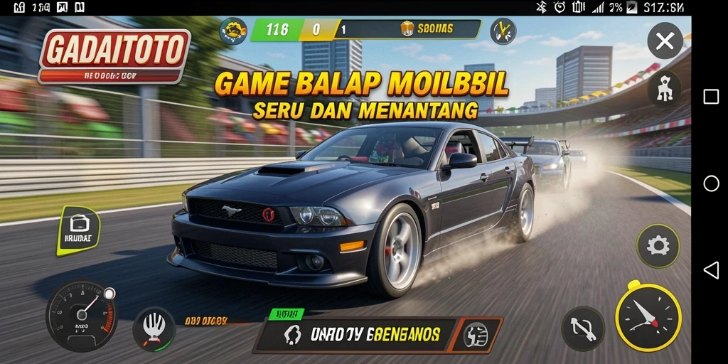 Tampilan gameplay balap GADAITOTO yang seru dan menantang.