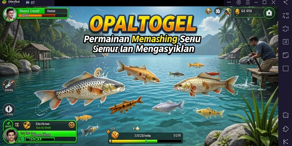 Screenshot utama OPALTOGEL menampilkan gameplay memancing yang menakjubkan.