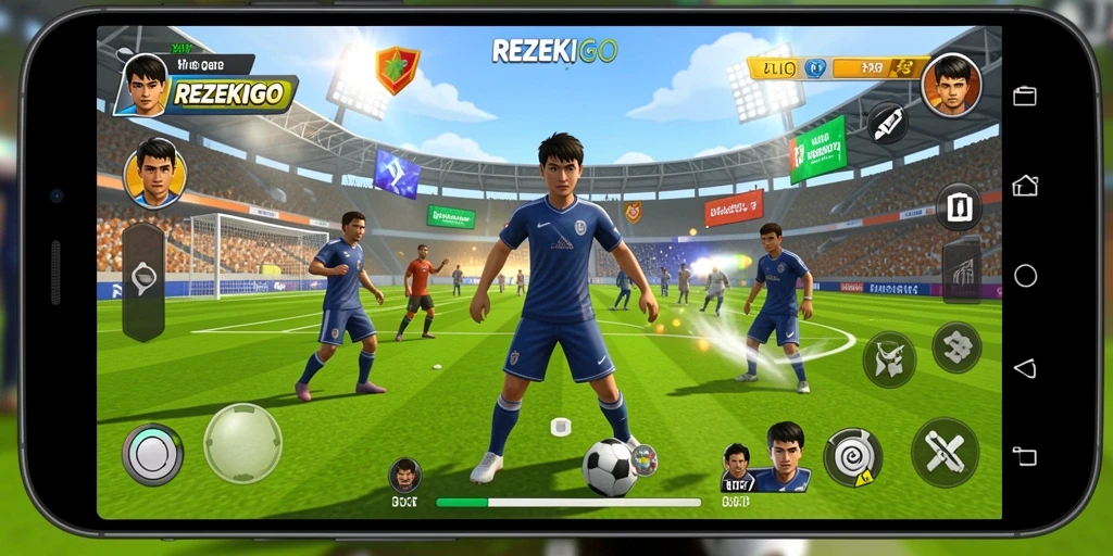 Tampilan gameplay yang seru dalam REZEKIGO dengan aksi olahraga menegangkan.