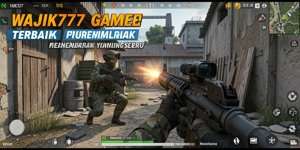 Screenshot menunjukkan aksi menembak intens di <strong>WAJIK777</strong>.